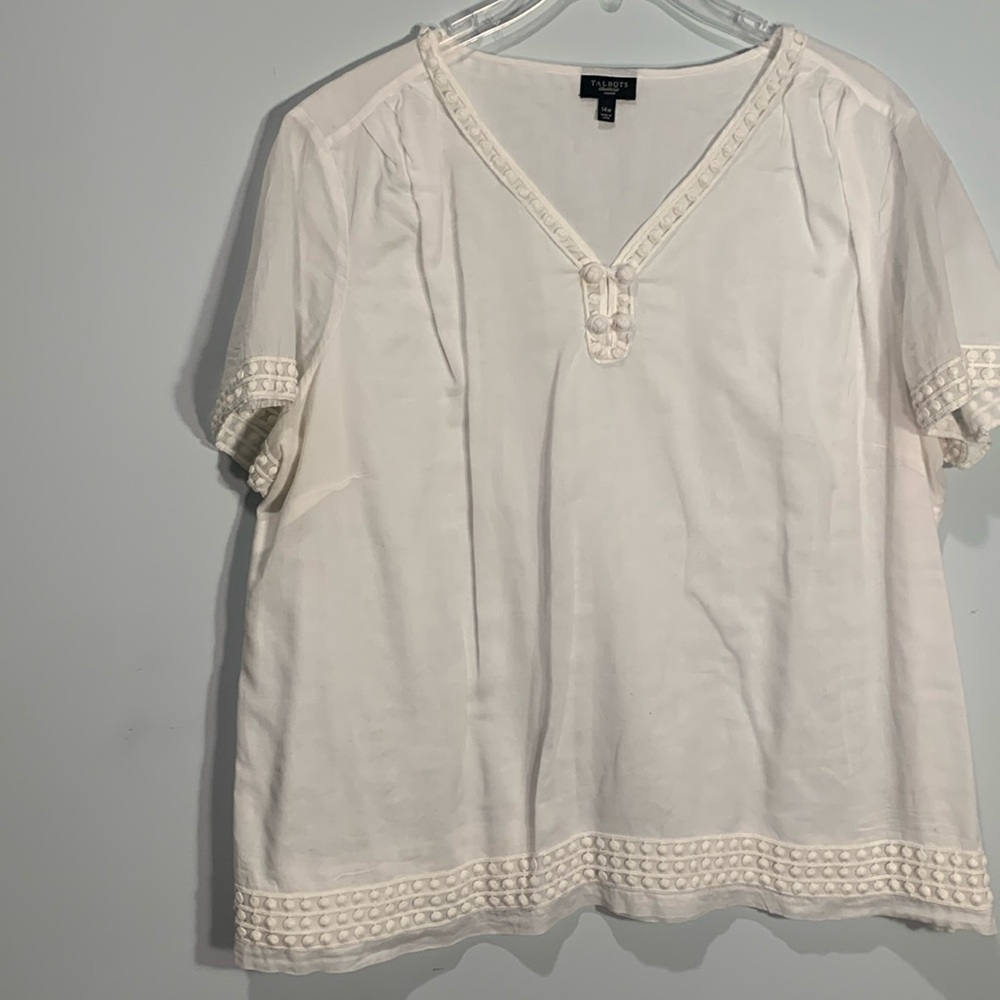 Talbots white shirt sleeve shirt size 14W